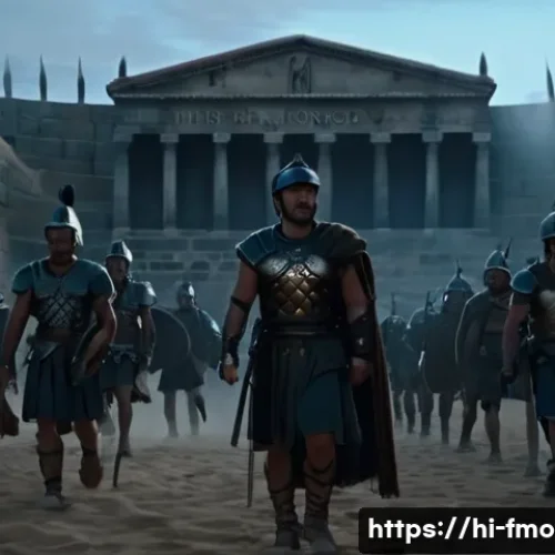 리들리 스콧 대표작 - A detailed cinematic scene inspired by Ridley Scott’s "Gladiator," depicting an ancient Roman battle...