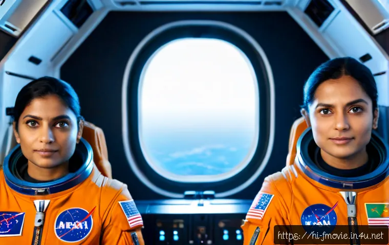 인터스텔라 출연진 - Photorealistic cinematic ensemble portrait of four diverse astronauts from an epic space exploration...